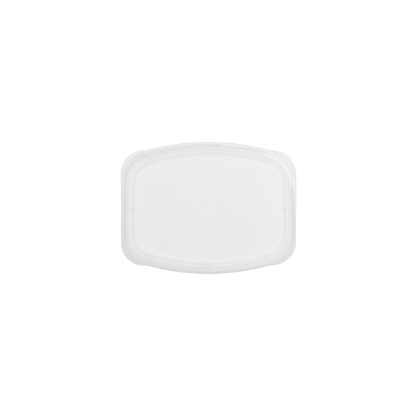 A Deli - Recessed Lid, clear and rectangular, is displayed on a plain white background.