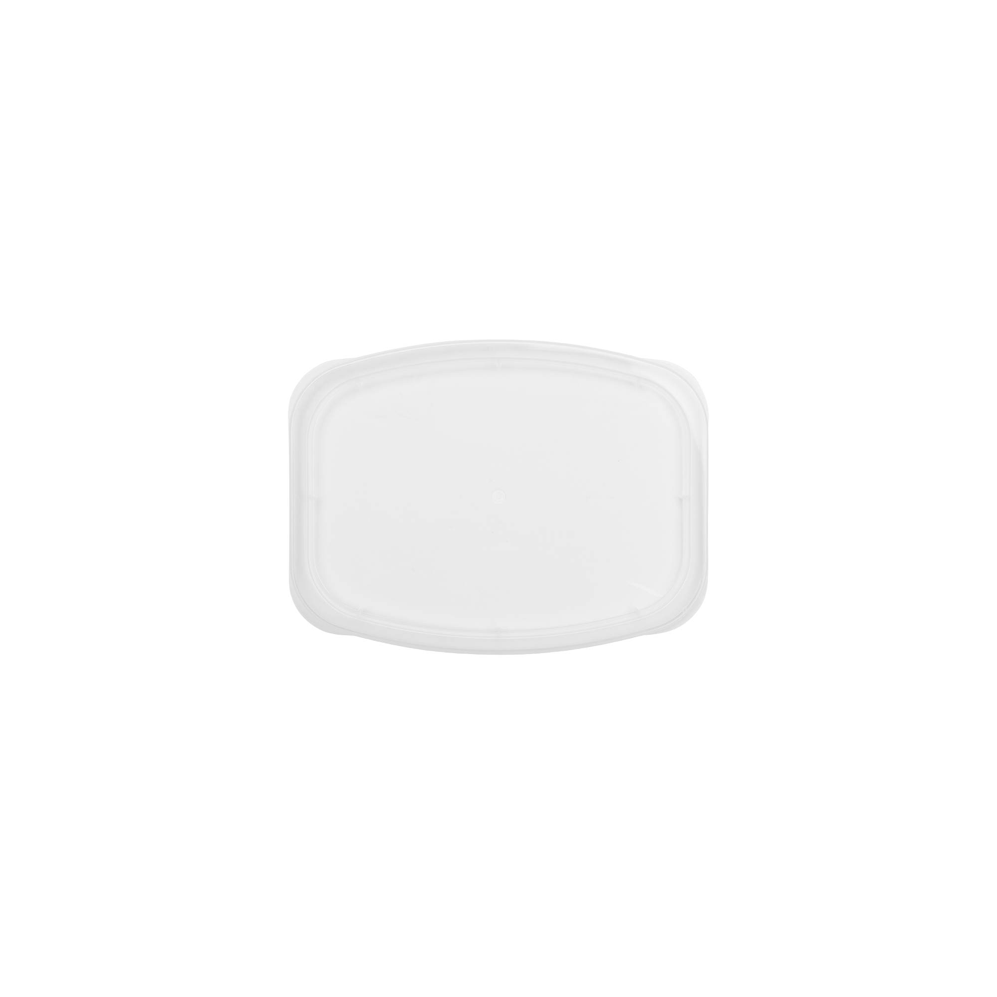 A Deli - Recessed Lid, clear and rectangular, is displayed on a plain white background.