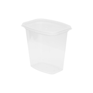 The 32oz Deli is a clear, rectangular plastic food container with a fitted lid, displayed against a plain white background.