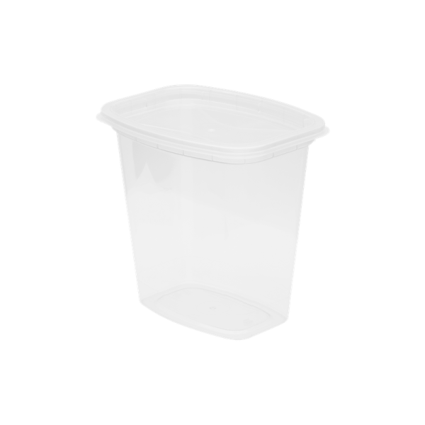 The 32oz Deli is a clear, rectangular plastic food container with a fitted lid, displayed against a plain white background.