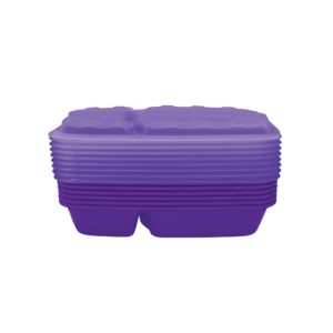 28oz Divided Rectangle Royal Purple food storage container