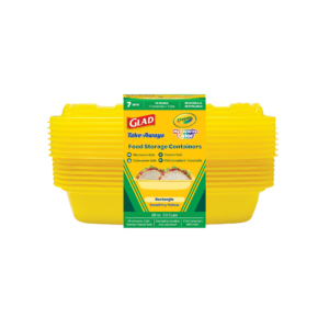 28oz Rectangle Small Fry Yellow food storage container