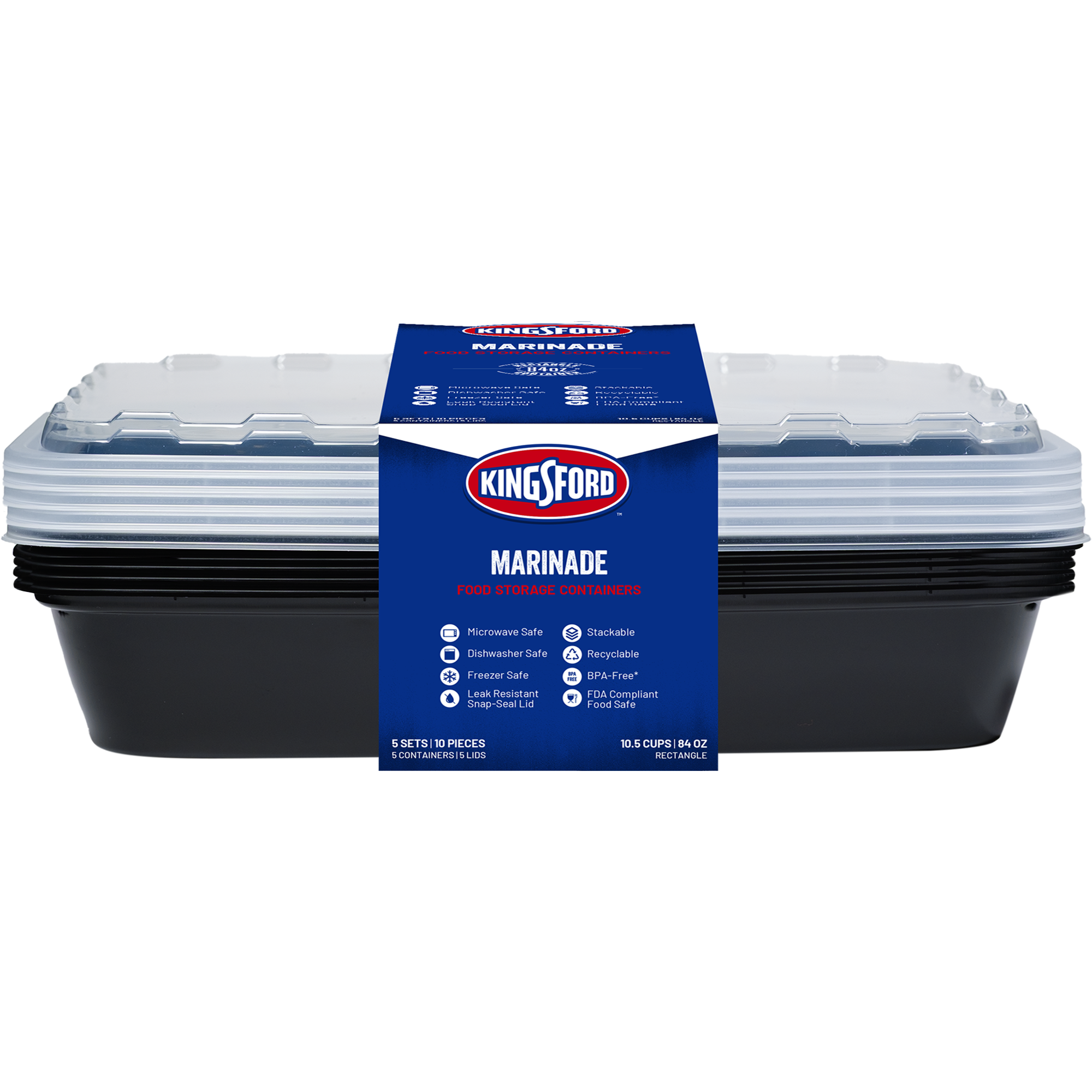 Kingsford 84oz rectangle food storage container with lid